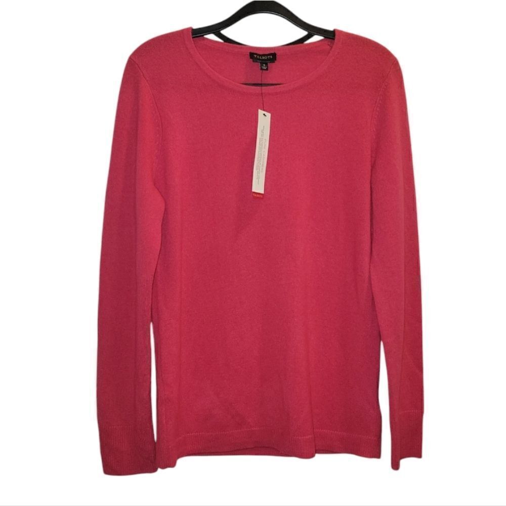 Talbots Pure Cashmere Pink  Pullover Crewneck Sweater Small NWT